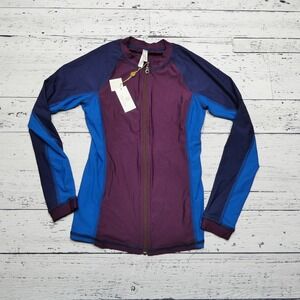 Helen Jon Surf Shirt Womens Small Purple Blue La Plage UPF 50+‎ Swim Rash Guard